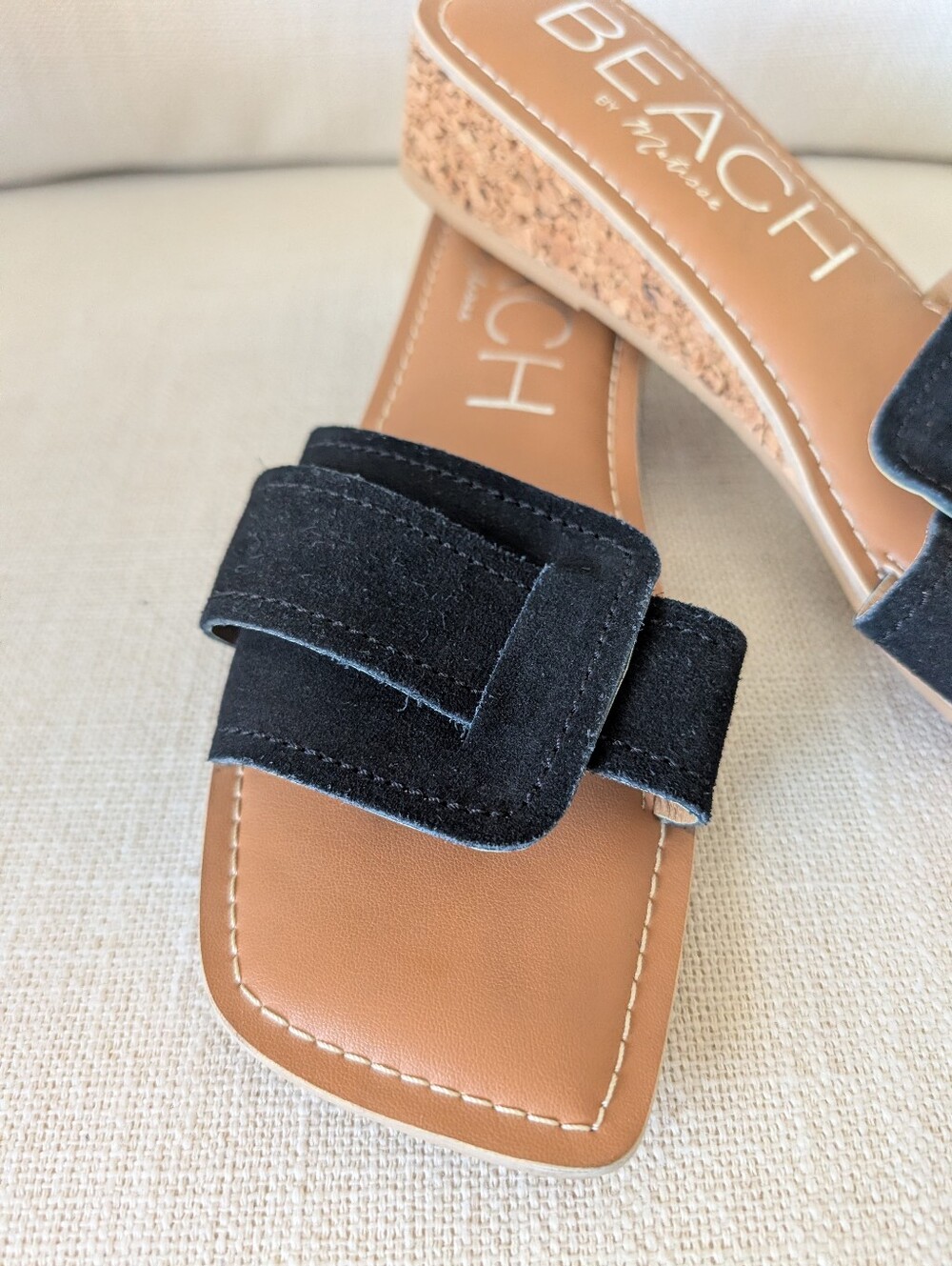 Beach By Matisse Baja Leather Slides Size 10 - Picture 3 of 11